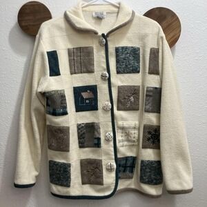 Vintage Teddi Small Scandi Winter Nature Sweater Minimal Christmas Aesthetic